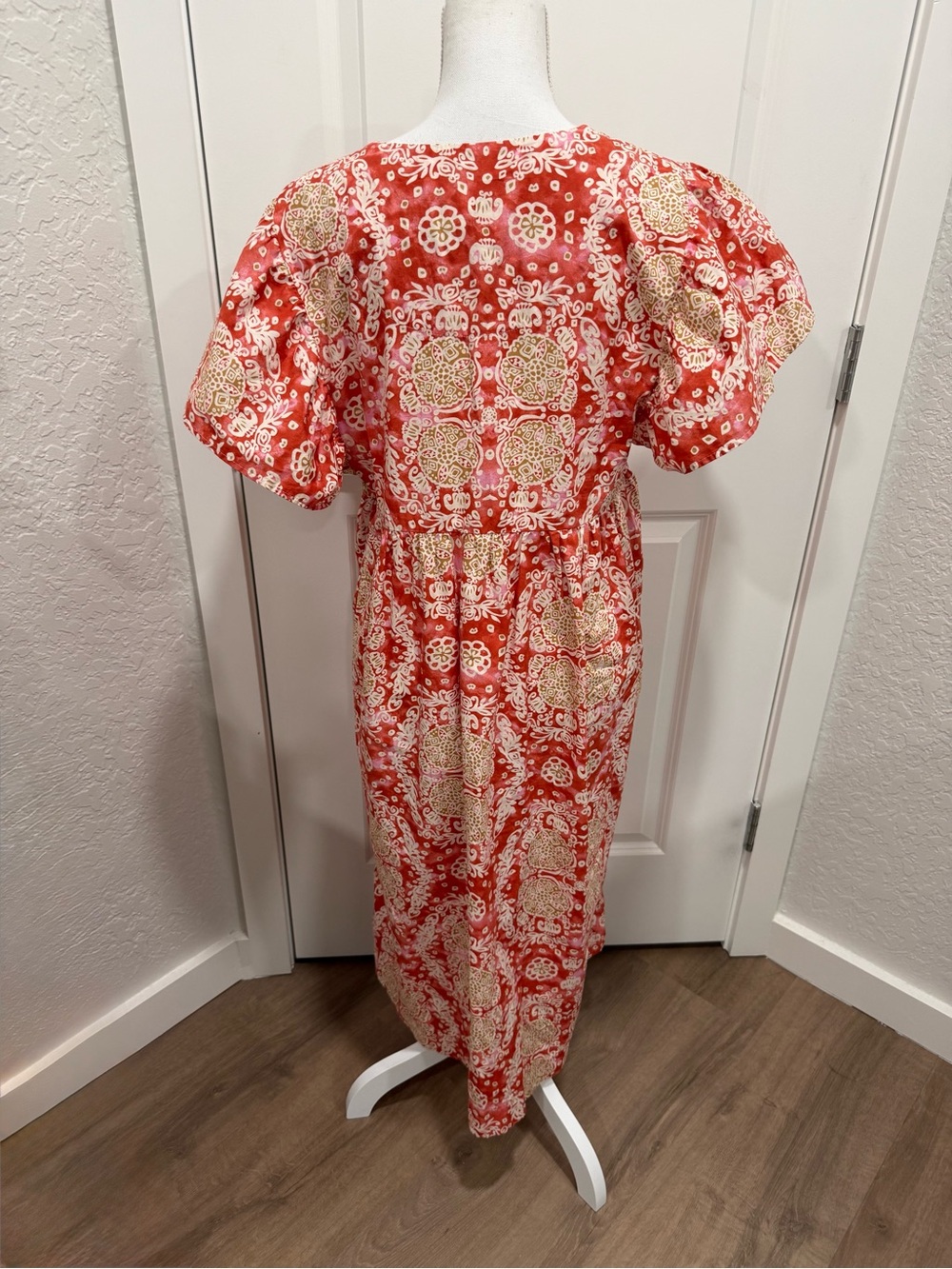 Anthropologie Maeve Printed Flutter-Sleeve Babydoll Dress Size Medium - Picture 3 of 11